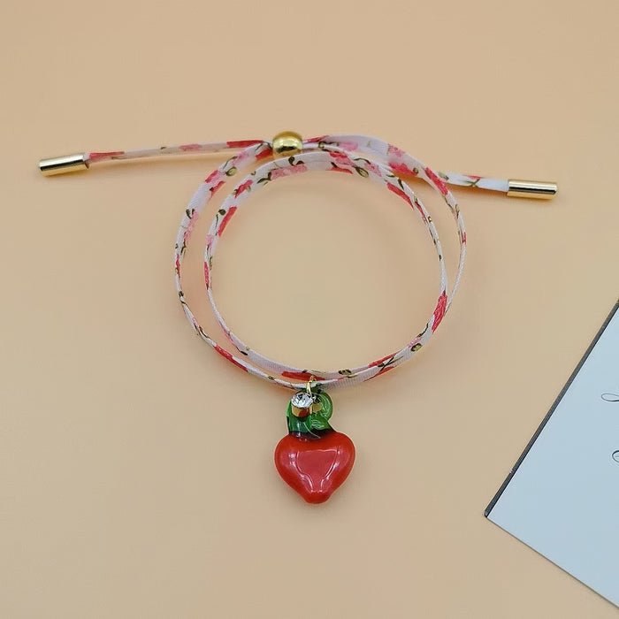 Wholesale Small floral cloth bracelet, personalized color, trendy color, glass beads, stainless steel adjustable bracelet