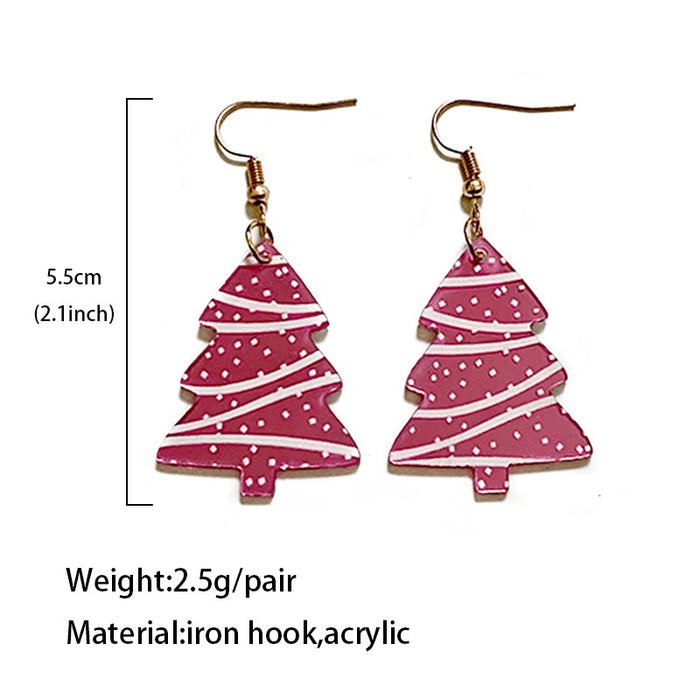 Wholesale Christmas earrings mirror acrylic snowflake wave cut earrings