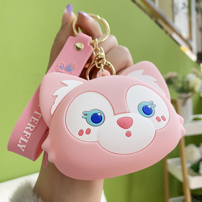 Wholesale Creative Cartoon Silicone Coin Purse Keychain JDC-KC-YanG054