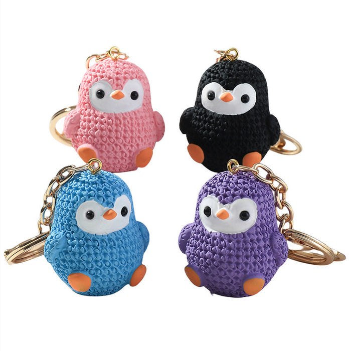 Wholesale Cartoon Resin Penguin Keychain JDC-KC-RongRui010