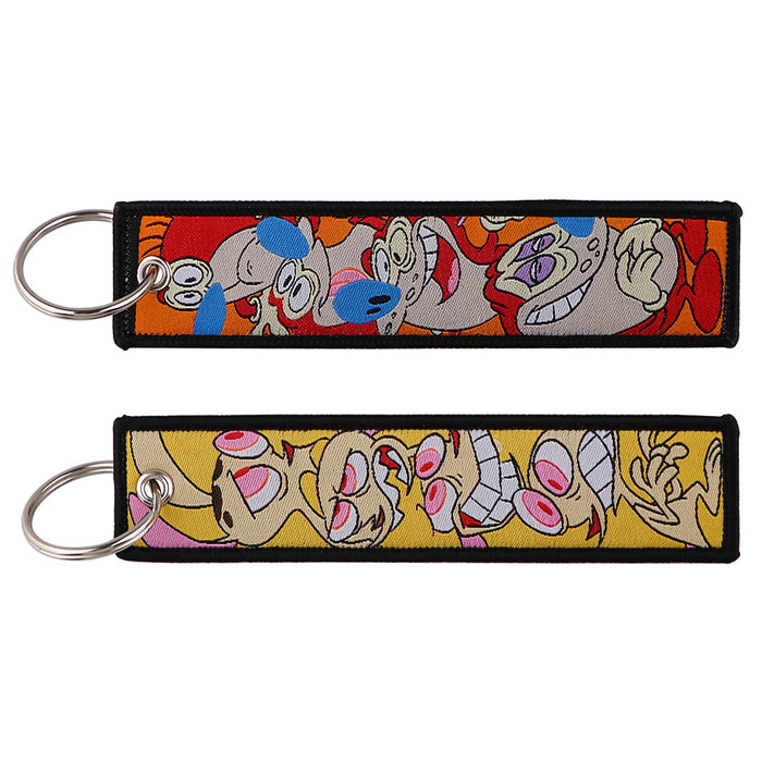 Wholesale Cartoon Cute Capybara Animal Woven Label Lanyard Keychain JDC-KC-KKX005