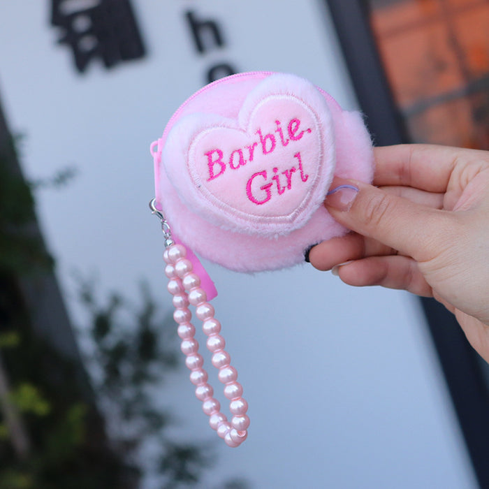 Wholesale Plush Love Letter Backpack Shaped Coin Purse With Zipper Macaroon Street Style Casual Gift For Everyday Storage