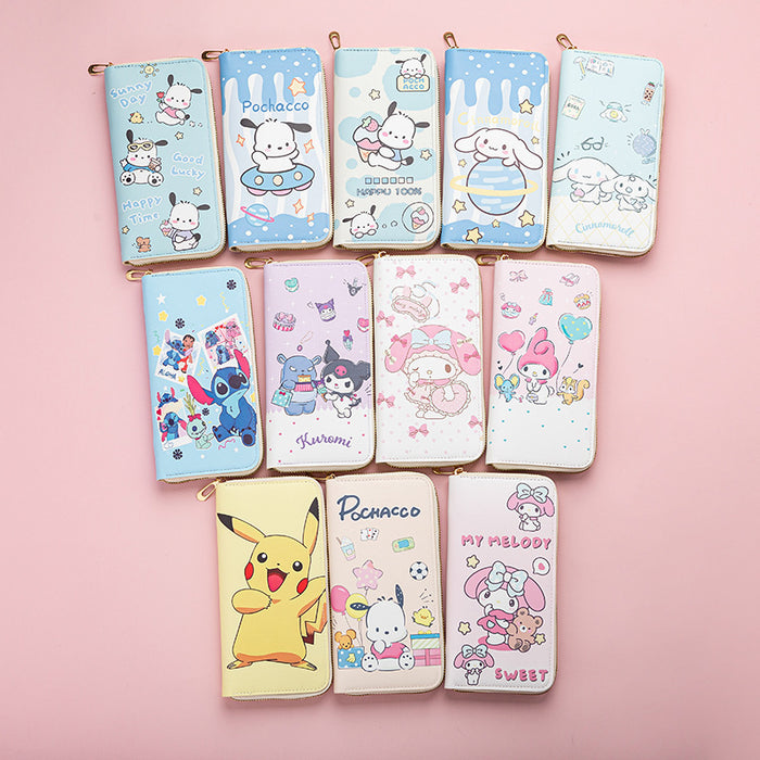 Wholesale Cute cartoon print long zippered Wallet