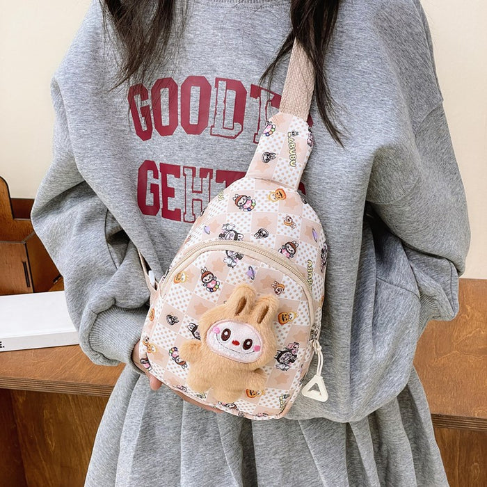 Wholesale Children' s chest bag cute plush shoulder bag cartoon doll boys and girls lightweight crossbody bag