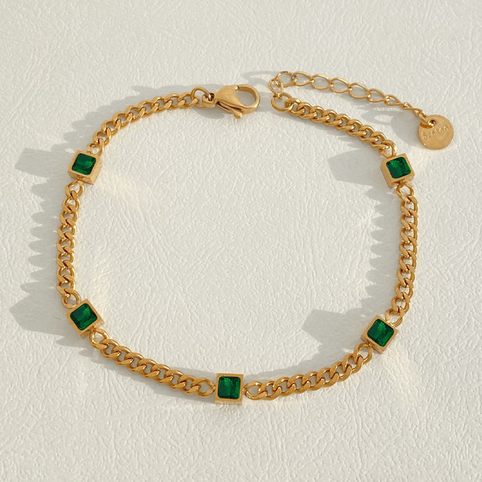 Wholesale Stainless Steel PVD Electroplated Gold Bead Chain Stacking Bracelet Women S Chic Gift