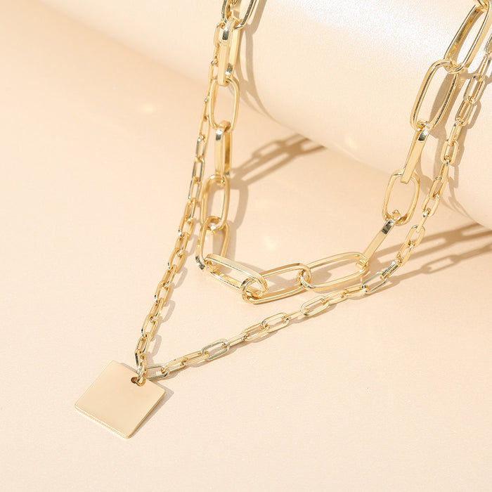 Wholesale Jewelry Exaggerated Thick Chain Pendant Necklace Simple Metal Clavicle Chain