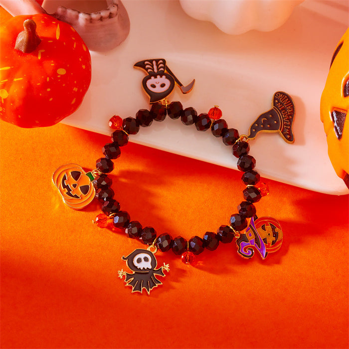 Wholesale  Bracelet Pumpkin  Crystal Beaded Bracelet Versatile Holiday Jewelry