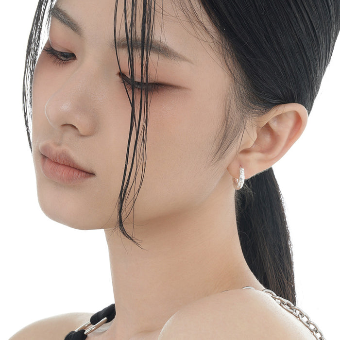 Wholesale S925 Sterling Silver Wrinkle Texture Earrings Women's Texture Earrings