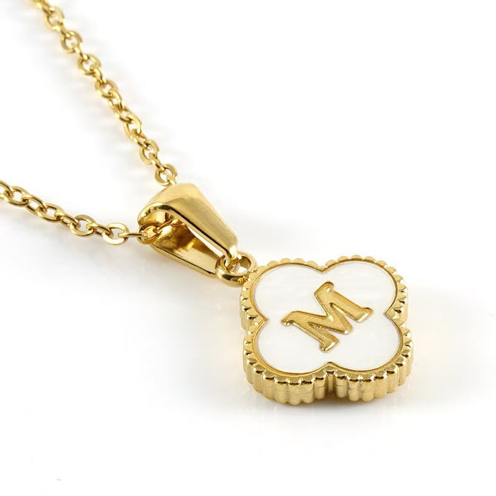 Wholesale Four-leaf clover pendant stainless steel 18K gold necklace