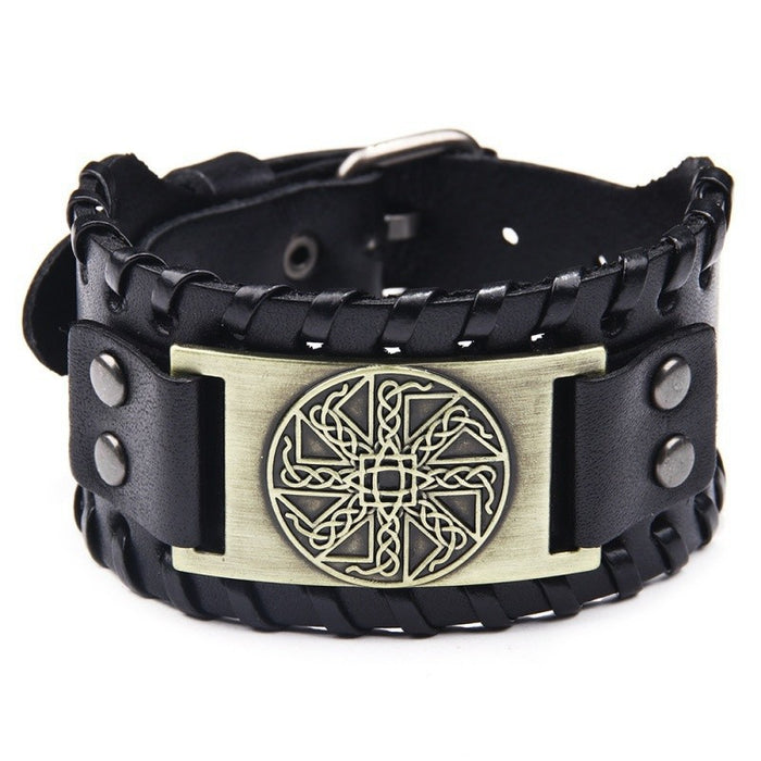 Wholesale Multi-layer Leather Wolf Head Men's Bracelet JDC-BT-FengH002