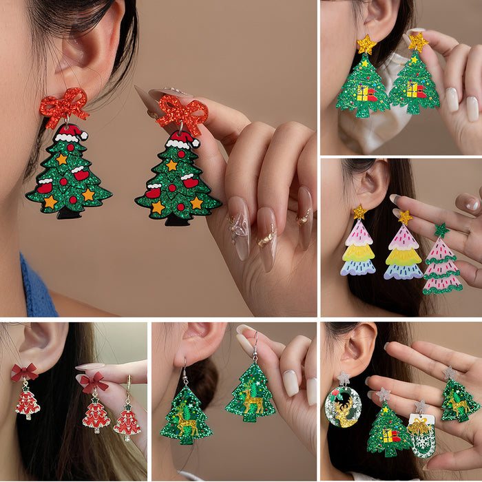 Wholesale Christmas Sweet and creative snowflake earrings