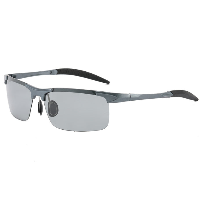 Wholesale Polarized half frame sunglasses alloy outdoor cycling color changing sports goggles