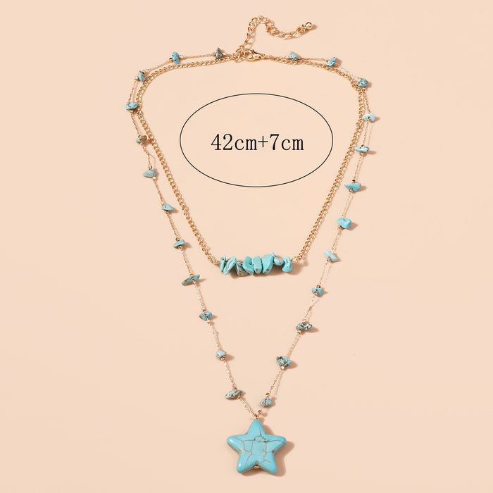 Wholesale Navy star pendant alloy necklace cross-border simple chain
