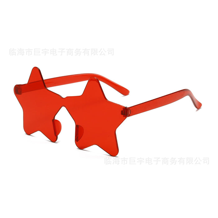 Wholesale Frameless pentagram personalized sunglasses with handmade diamond inlay
