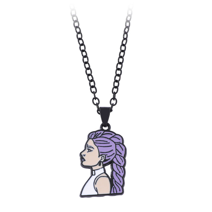 Wholesale K-pop necklace with cartoon dripping oil pendant