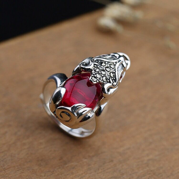 Wholesale 10pcs 925 ancient silver open food ring JDC-RS-NS009