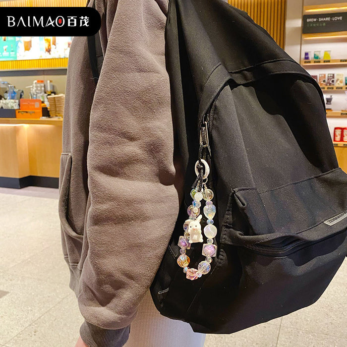 Wholesale Transparent bead keychain, exquisite car keychain, mobile phone chain, couple pendant