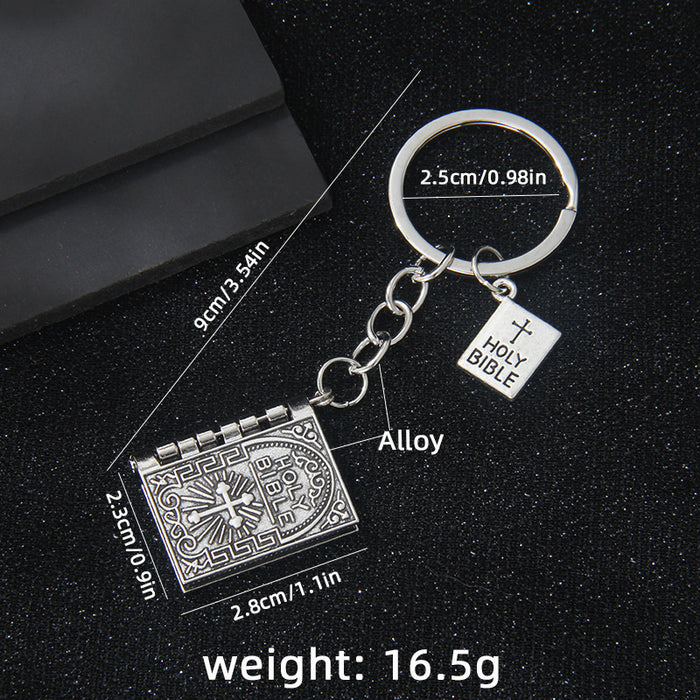 Wholesale Small niche design, flip page bag, keychain, creative retro cross pendant, pendant