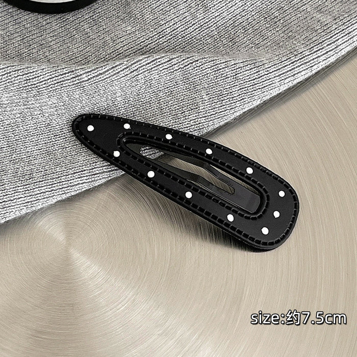 Wholesale Wave point leather hair clip with broken hair on the forehead, bangs clip, simple edge clip, hair clip headband