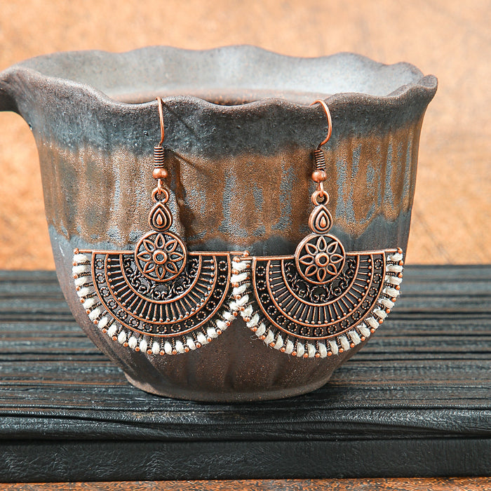 Wholesale 2pcs retro ethnic geometric turquoise earrings