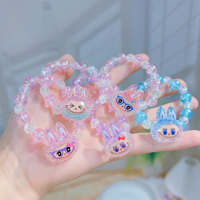 Wholesale 10 pcs Acrylic material flashing cartoon character bracelet for kids.