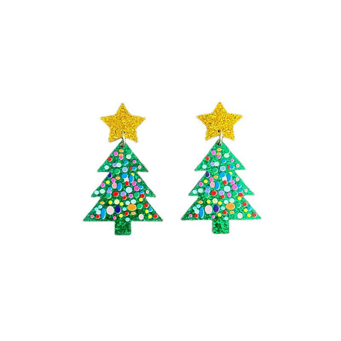 Wholesale Christmas Cartoon Acrylic Earrings Fashion Jewelry Accessory for Gift MOQ≥2
