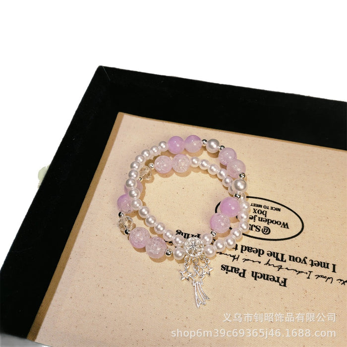 Wholesale Glass Bead Meteor Dreamcatcher Double Circle Bracelet Trendy Jewelry Accessory