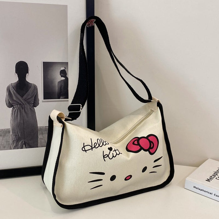 Wholesale Cartoon Cat Printed Shoulder Bag Women's All-match Crossbody Dumpling Bag Commuter Women's Bag