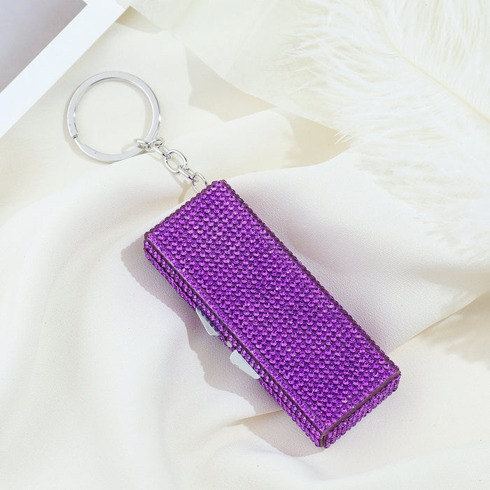 Wholesale Diamond-studded Aluminum Alloy Small Medicine Box Keychain JDC-KC-ZY018