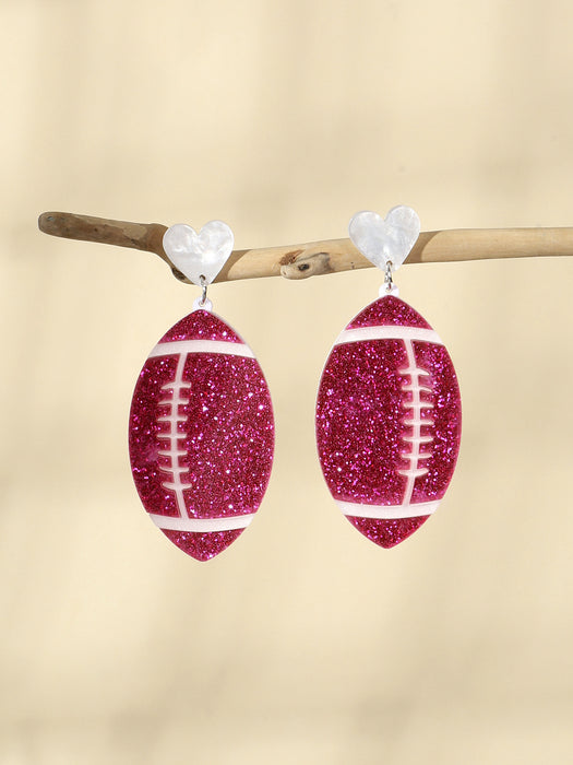 Wholesale Sporty ball-themed double-layer acrylic earrings