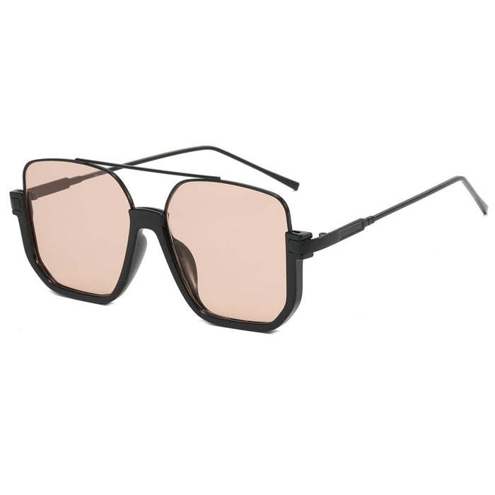 Wholesale Sunglasses for women in summer, bare faced, double beam large frame, anti blue light retro glasses, high-end street photography sunglasses