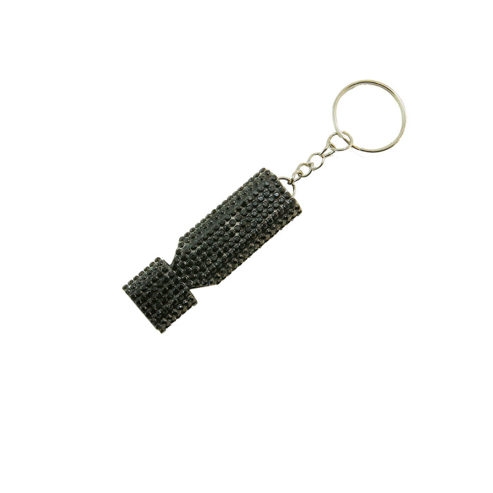 Wholesale Stylish Black Metal Whistle Keychain Compact Portable Car Key Accessory Bag Charm
