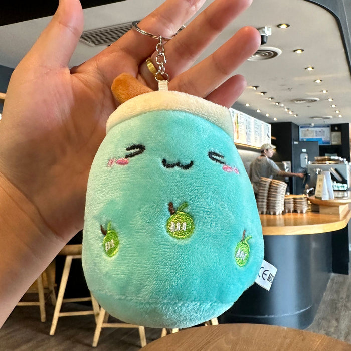 Wholesale Creative Milk Tea Plush Bag Pendant Cute Cartoon Furry Keychain Pendant Accessories Car Pendant