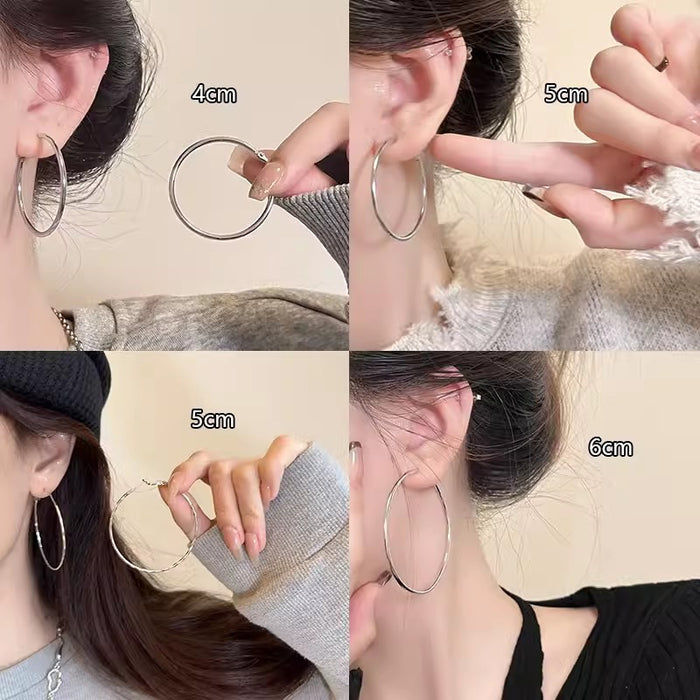 Wholesale Simple plain circle earrings, light luxury, niche earrings, high-end feel, unique temperament, ear rings