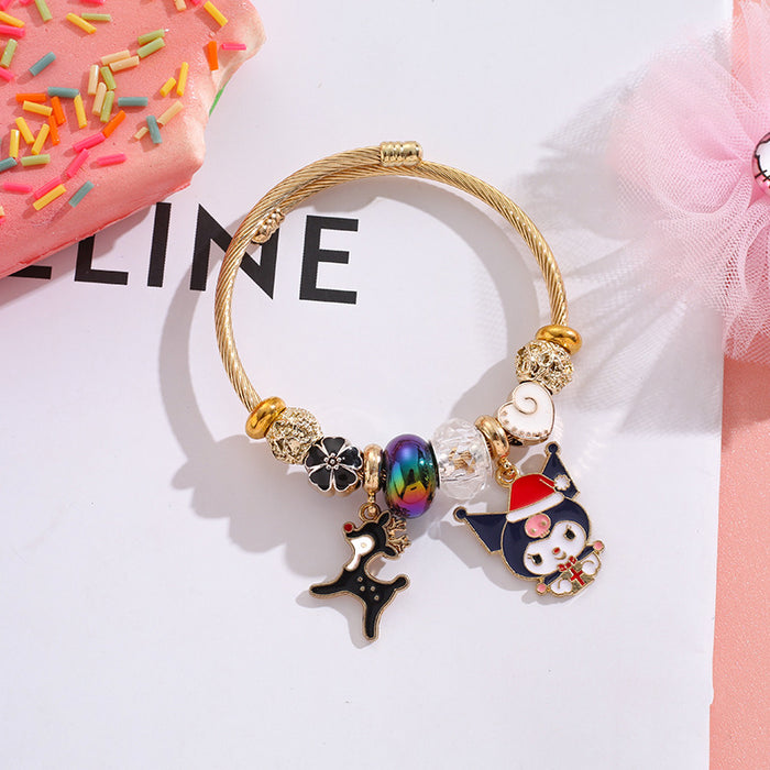 Wholesale Christmas series of cute cartoon-themed stainless steel bracelets
