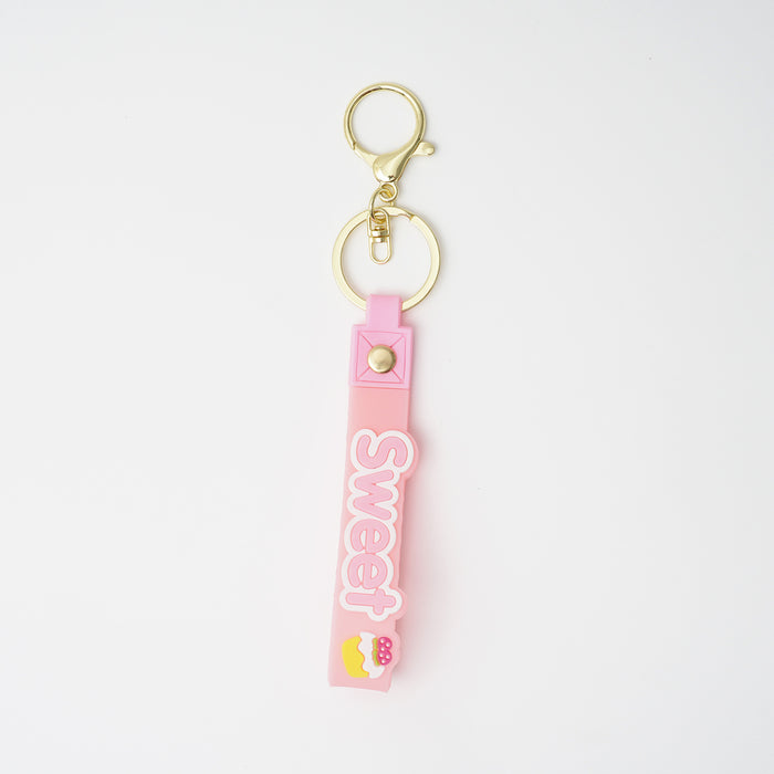 Wholesale   Keychain Pendant PVC Soft Rubber Keychain Silicone Leather Rope  Pendant