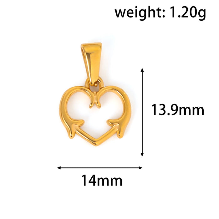 Wholesale 6pcs/set Love Angel Bear Stainless Steel Plated 24K  Pendant Accessories