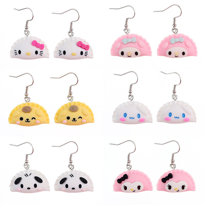 Wholesale Resin Earrings Cute Cartoon Dumpling Shape (S) JDC-ES-niqing025