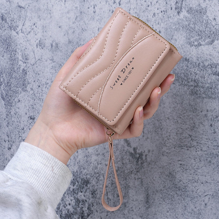Wholesale Stylish Women' s PU Leather Card Holder Wallet Solid Black