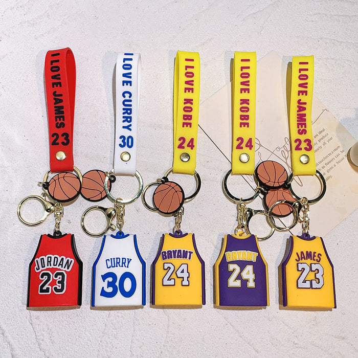 Wholesale Silicone Cartoon Jersey Keychain JDC-KC-Qiwei026