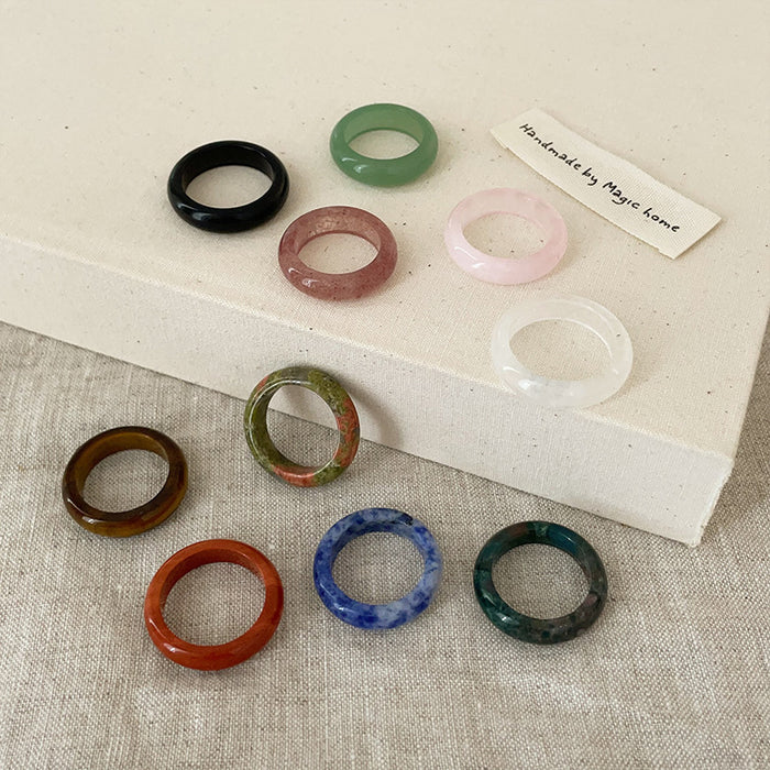 Wholesale Natural stone ring, niche personality, simple and versatile temperament, ring ring, ring