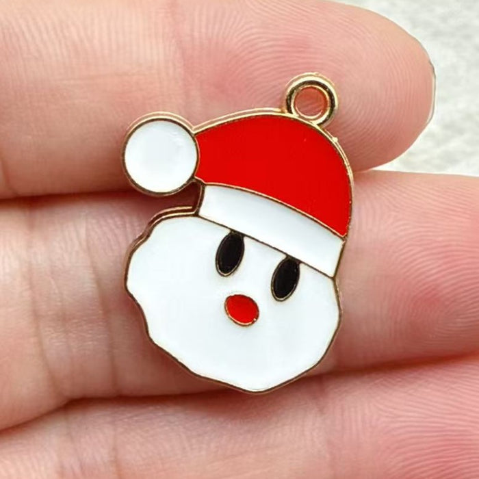 Wholesale 10pcs DIY alloy oil drip ,  reindeer,  deer,  bell,  snowman Christmas decoration accessories Pendant