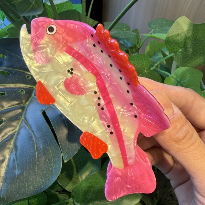 Wholesale Tropical Fish Design Acrylic Hair Clip Ocean Series Trout Claw Clip