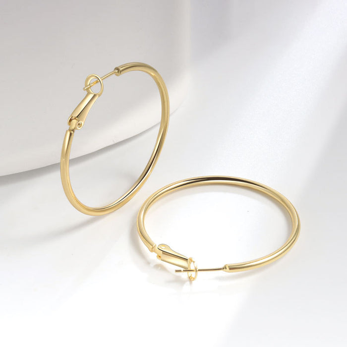 Wholesale Simple Metal Hoop Copper Earrings JDC-ES-MeiY002