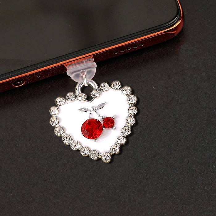 Wholesale Cherry-shaped diamond heart pendant for Mobile Phone Stands
