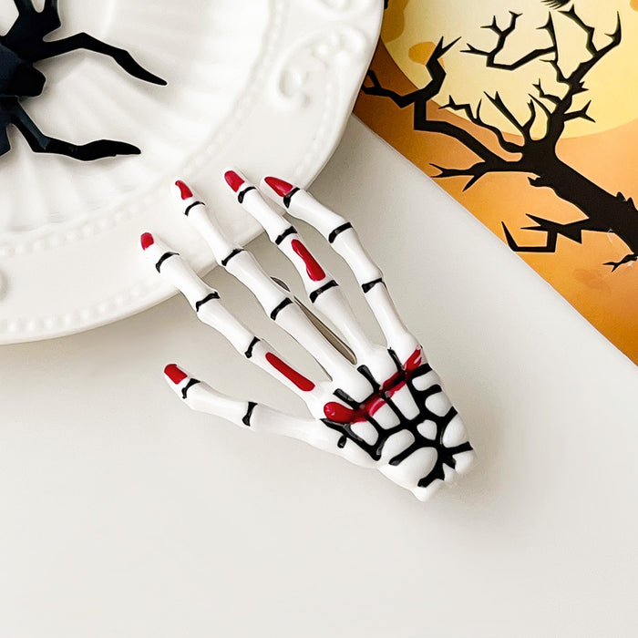 Wholesale Halloween skull Harajuku hand bone hairpin personality funny party side clip festival atmosphere ghost hand top clip hair accessories