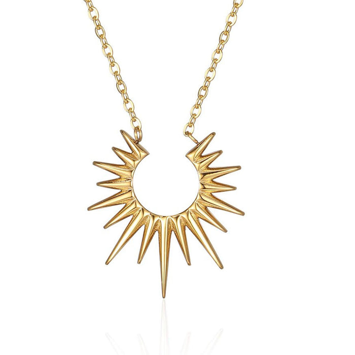 Wholesale Sunflower necklace with retro open collarbone chain design, high-end and versatile pendant collarbone chain