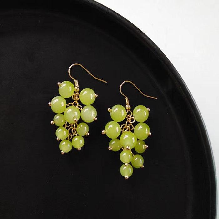 Wholesale Grape earrings, niche ear hooks, fruit earrings
