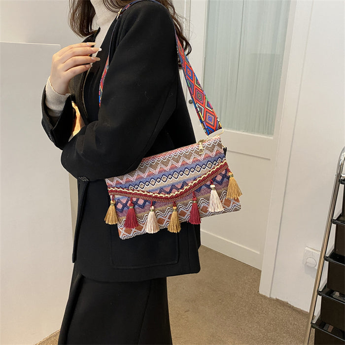 Wholesale Canvas Tassel Shoulder Tote Messenger Bag JDC-SD-Wangp002