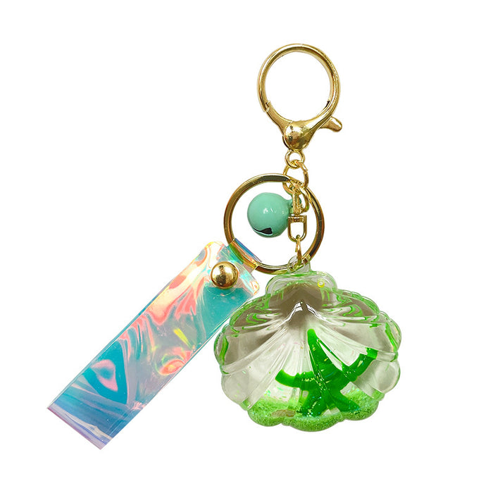 Wholesale Acrylic Liquid Quicksand Starfish Shell Keychain JDC-KC-YanG056